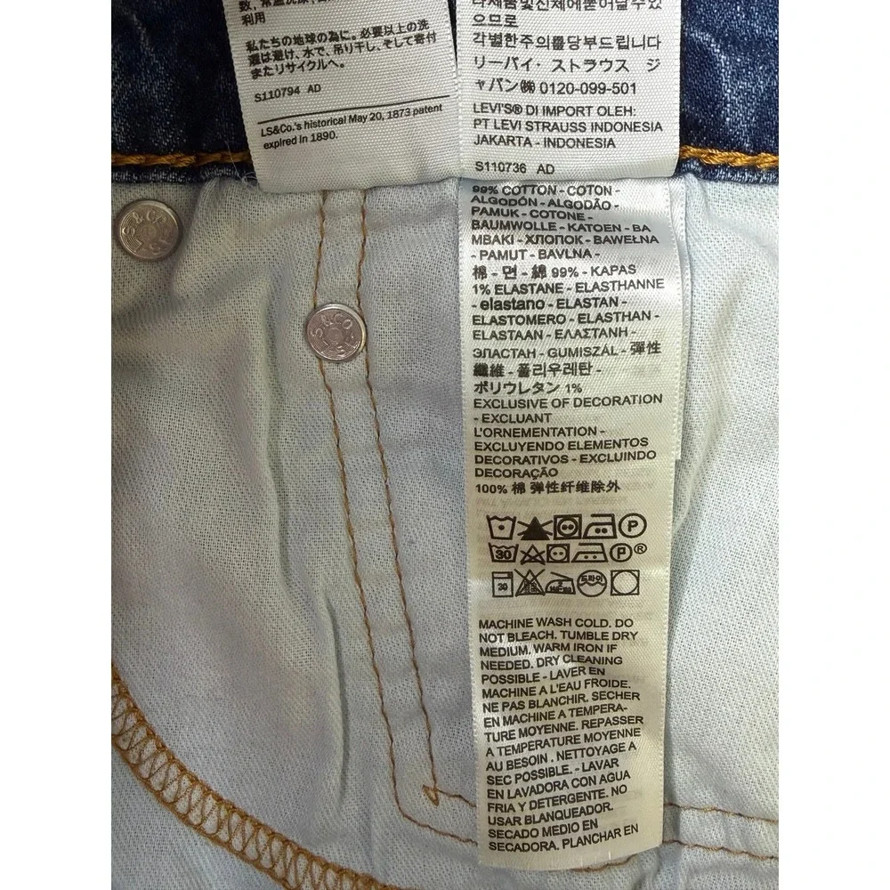 Levis 505 Jeans Mens 42x30 Blue Regular Fit Straight Leg Stretch Denim